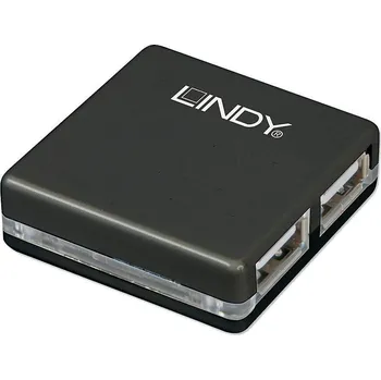 USB hub LINDY 42742 USB Hub 4 porty USB-A USB 2.0 480 MBit/s černá 42742
