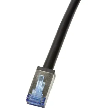 Datový kabel LogiLink CQ7113S RJ45 síťové kabely, propojovací kabely CAT 6A S/FTP 20.00 m černá stíněný, odolné proti UV záření, odolné proti oleji 1 ks