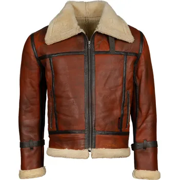 Pánský bomber Pánská Kožená Zimní Bunda Bomber Dorian Pravý Kožíšek Brixton Velikost: 5XL