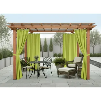 Pergola Venkovní zahradní závěs s poutky SANTIAGO color 32 olivová, různé rozměry (cena za 1 kus) + dárek úvaz MyBestHome Rozměr: 155x200 cm