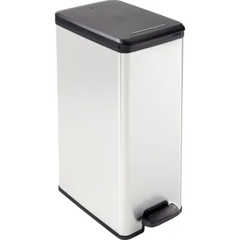 Odpadkový koš Curver DECO Bin 240640 odpadkový koš, 40 l, (š x v x h) 250 x 610 x 420 mm, stříbrná, černá, 1 ks