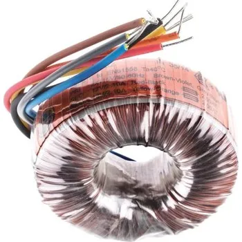 Transformátor Toroidní transformátor, počet výstupů: 2, sekundární napětí: 2 x 12V ac, Kabely, 80 (Dia.) x 33mm