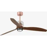 DECO FAN M LED, měď/dřevo, stropní LED ventilátor s DC motorem - FARO