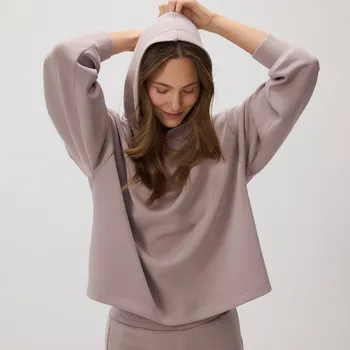 Dámská mikina Reserved - Oversize mikina s modalem - béžová - 702GA-08X - 702GA-08X-S