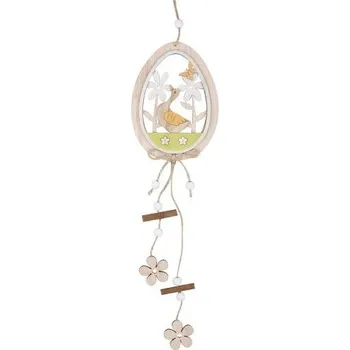 Velikonoční dekorace Dřevěné vajíčko s husou na zavěšení 42 cm