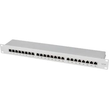 Switch LogiLink NP0060 24 portů patch panel 483 mm (19) CAT 6A 1 U šedá