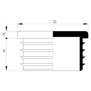 Příslušenství pro plot Záslepka obdélníková černá PE-LD 110x70 / 3-5