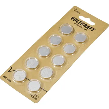 Článková baterie VOLTCRAFT CR 2025 knoflíkový článek 3 V 160 mAh lithiová VC-16108000 10 ks