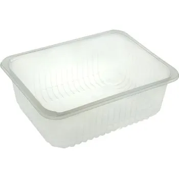 Zatavovací miska 227x177x100 1-dílná transparent žebrovaná (380ks)