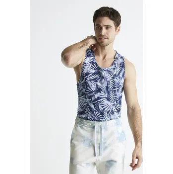 Pánské tílko Celio Vzorované tílko Bevild 1111117 Modrá XXL