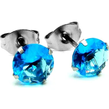 Náušnice RajSperku Náušnice z Chirurgické oceli s kamínkem 0,6 cm tyrkysové NS260132 dárkové balení zdarma