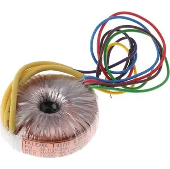 Transformátor Toroidní transformátor, počet výstupů: 2, sekundární napětí: 2 x 7V ac, 49 (Dia.) x 19mm