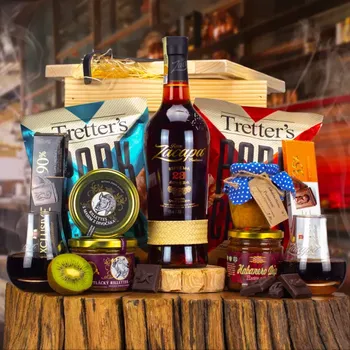 Dárkový potravinový koš Bedna Zacapa Standardní víko