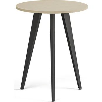 Konferenční stolek Konferenční stůl PRIMO VIBE, průměr 60 cm, černá podnož, bříza