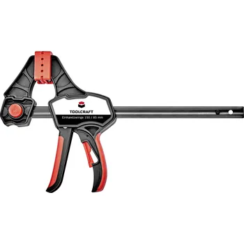 Truhlářská svěrka Jednoruční svěrka 150 / 85 mm TOOLCRAFT 1544398-1 Rozpětí (max.):150 mm Délka vyložení:85 mm