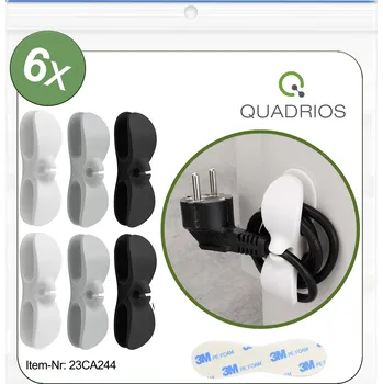 Stahovací páska Quadrios 23CA244 držák kabelu samolepicí 23CA244 černá, šedá, bílá 6 ks