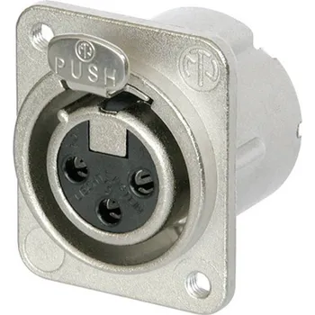 Elektrická zásuvka Neutrik NC3FD-LX-M3 XLR konektor přírubová zásuvka, rovná Pólů: 3 stříbrná 1 ks