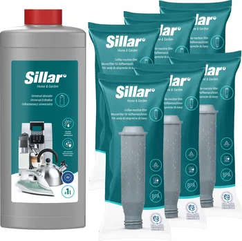 Filtr do kávovaru Sada Sillar pro kávovary Krups Nivona: 6x vodní filtr + odvápňovač 1l