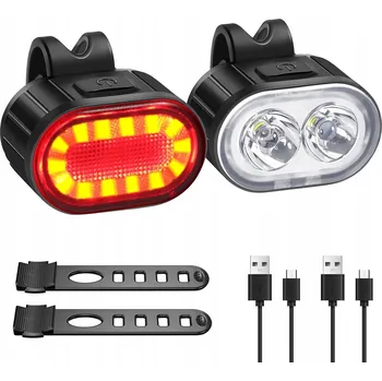 Cyklosvítilna SVĚTLO NA KOLO PŘEDNÍ ZADNÍ LED USB SILNÉ SVĚTLO NA KOLO