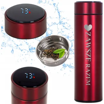 Termoska LED Termoska ČERVENÁ Termo Hrnek DÁREK k Valentýnu PRO NI Navždy Spolu