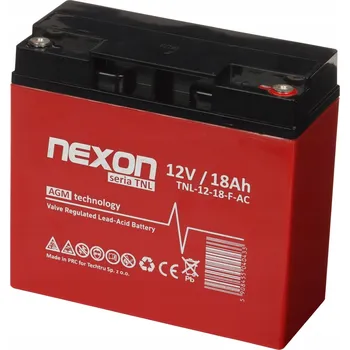 Záložní baterie BEZOBSLUŽNÁ AKUMULÁTOR NEXON TNL 18-12 VRLA AGM 12V 18Ah S PRODLOUŽENOU ŽIVOTNOSTÍ