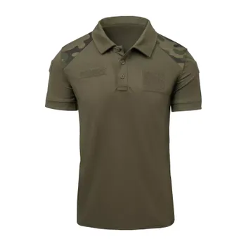 Pánská košile Polotriko Military Polo Shirt, Helikon, Olive Green / PL Woodland, XXL