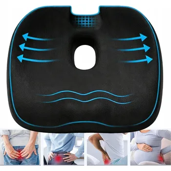 Polštář ORTOPEDICKÝ POLŠTÁŘ PRO SEDĚNÍ PROFILOVANÝ PAMĚŤOVÝ NA ŽIDLI KŘESLO VELKÝ