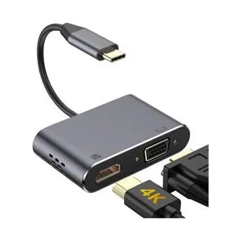 Počítač PLATINET adaptér USB-C na HDMI 4K 30Hz VGA PORT