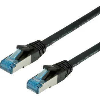 Datový kabel Value 21.99.1965 RJ45 síťové kabely, propojovací kabely CAT 6A S/FTP 5.00 m černá dvoužilový stíněný, bez halogenů, samozhášecí 1 ks