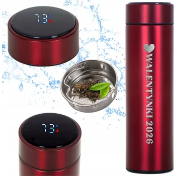 Termoska LED Termoska ČERVENÁ Termo Hrnek DÁREK k Valentýnu PRO NI Navždy Spolu