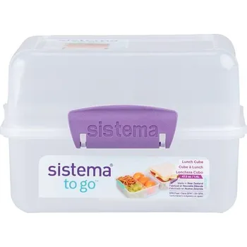 Dóza na potraviny Sistema Dělený svačinový box Lunch Cube s 2 oddíly 1,4 l