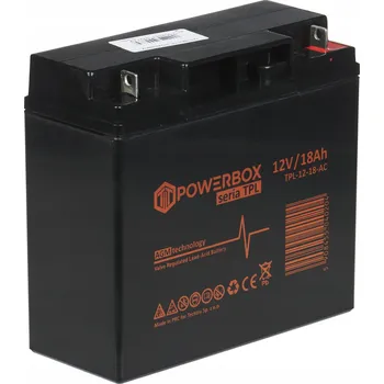 Záložní baterie BEZÚDRŽBOVÝ AKUMULÁTOR POWERBOX TPL 18-12 VRLA AGM 12V 18Ah s Prodlouženou Životností