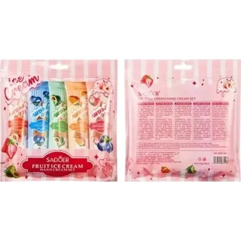 Sada krémů na ruce 5 ks 30 g Hydratační rozjasňující péče Ovocné vůně pomeranč jahoda borůvka avokádo broskev