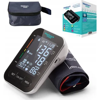 Měřič tělesných funkcí PAŽNÍ TLAKOMĚR ČITELNÝ VELKÝ DISPLEJ ARYTMIE Webber Med B18