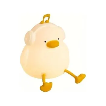Lampička LED noční silikonová lampička Music Duck, 3 režimy svícení, bílá