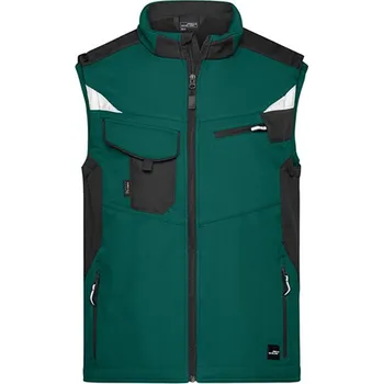 Pánská vesta James&amp;Nicholson Pánská softshellová vesta JN845 Dark Green-Black 3XL