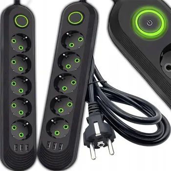 Napájecí kabel Prodlužovací Kabel přívodní kabel RETOO 5 m, 5 ks, černý