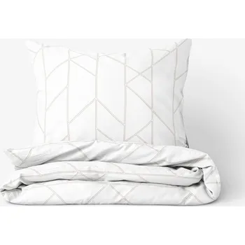 Povlečení Bavlněné povlečení - Geometrické linie na bílém 140 x 200 a 70 x 90 cm