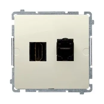 Elektrická zásuvka Internetová zásuvka nástěnná Kontakt-simon béžová