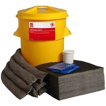 Sada nářadí Sada na rozlité kapaliny, obsah sady: 1 x Dubový tmel, 5 x Haz, 50 x polštářek, 7 x 1,2 m stélka pro údržbu RS PRO