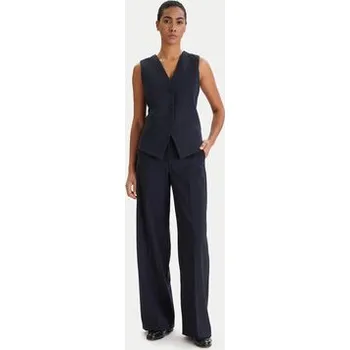 Dámská móda Weekend Max Mara Palazzo kalhoty Visivo 2615131041 Tmavomodrá Relaxed Fit 36