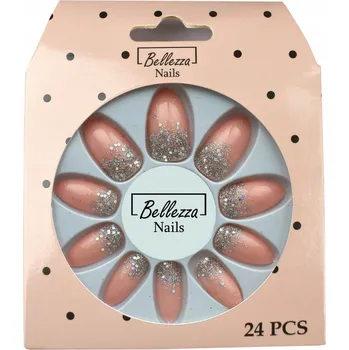 umělá květina UMĚLÉ NEHTY TIPSY S BROKÁTEM - 24 ks - ZJ3