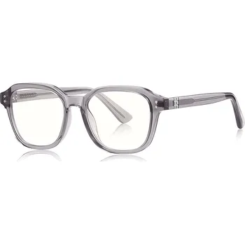 Brýlová obroučka Techsuit - Brýle proti modrému světlu Reflex PC (2227) - pro muže, kulaté, TR90&Metal Frame, AC Lens - Transparent/Gray