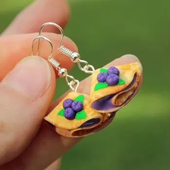 Náušnice CircusMind Náušnice borůvkové fimo palačinky S3671