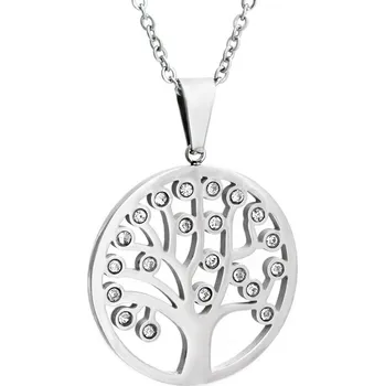 Náhrdelník BM Jewellery Dámský náhrdelník 3 cm strom života se zirkony z chirurgické oceli S11261090