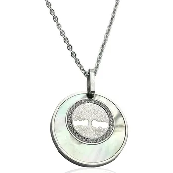 Náhrdelník BM Jewellery Dámský náhrdelník strom života perla z chirurgické oceli S417160