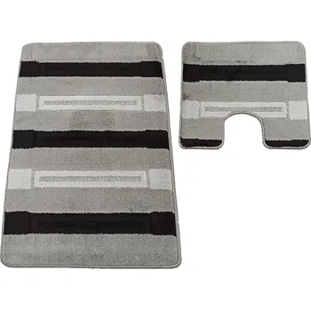 Koupelnová předložka Sada koupelnových koberečků Montana XL s výřezem - šedá