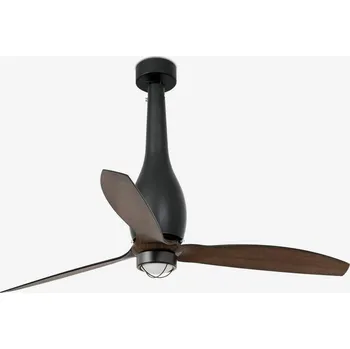 ETERFAN M LED, černá/dřevo, stropní ventilátor s DC motorem - FARO