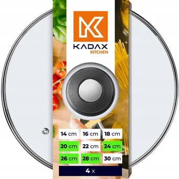 Poklice KADAX SKLENĚNÁ POKLICE SADA POKLIC 20/24/26/28 cm