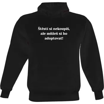 Pánská mikina Pánská mikina s kapucí s potiskem Adoptuj štěstí.. pánské